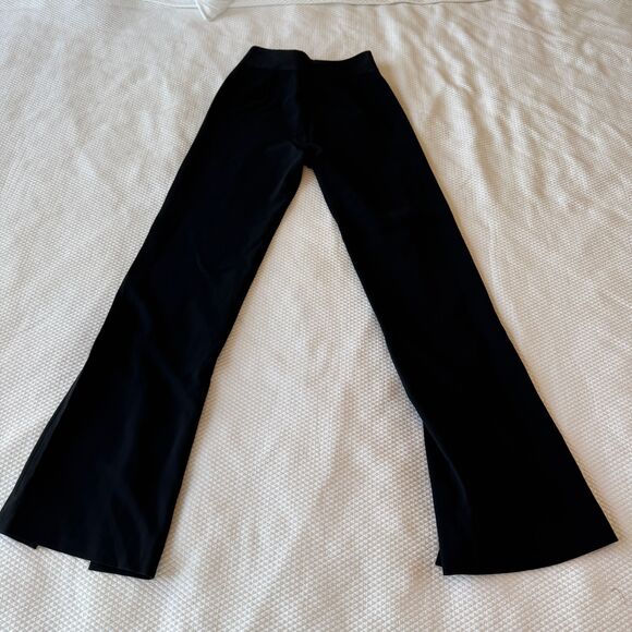 Jonathan Simkhai Black Slit Hem High Waisted Flare Womens Pants Size 4 - Picture 6 of 8